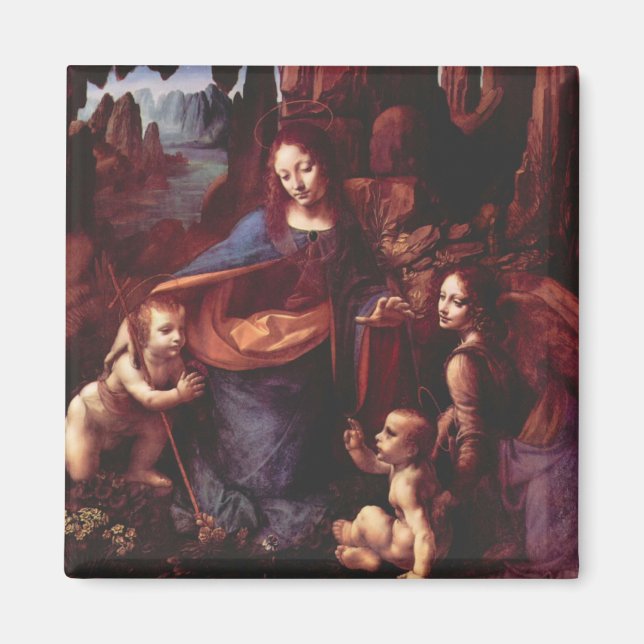 Virgin of the Rocks by Leonardo da Vinci Magnet (Front)