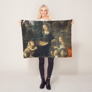 Virgin of the Rocks, Leonardo da Vinci Fleece Blanket