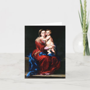 Virgin of the Rosary - Bartolome Esteban Murillo Holiday Card