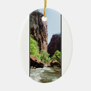 Virgin River At Zion Nat'l Park Ceramic Tree Decoration