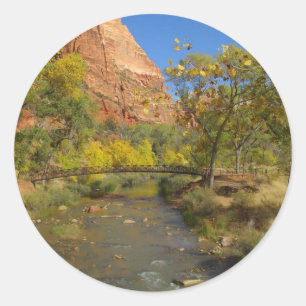 Virgin River In Zion Great Colours In The Fall The Classic Round Sticker