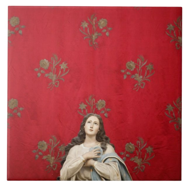 Virgin statue in a Spaccanapoli church, Naples Tile (Front)