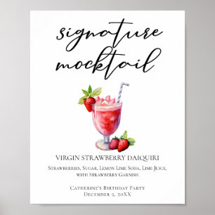 Virgin Strawberry Daiquiri Signature Mocktail Poster