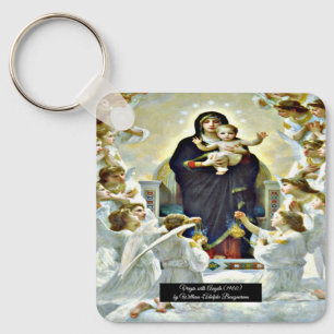 Virgin with Angels Bouguereau Key Ring