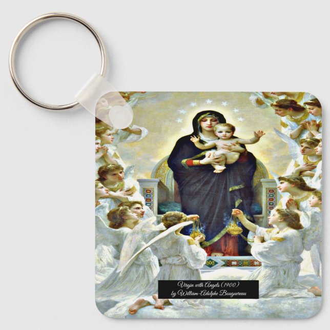 Virgin with Angels Bouguereau  Key Ring (Front)