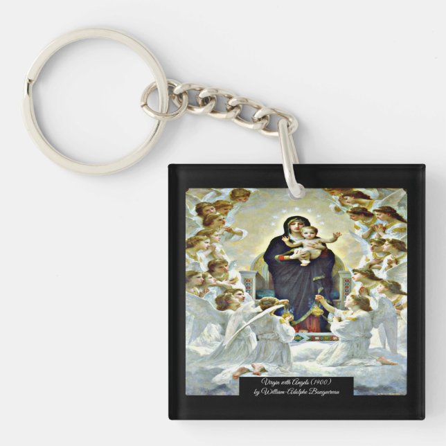 Virgin with Angels Bouguereau  Key Ring (Front)