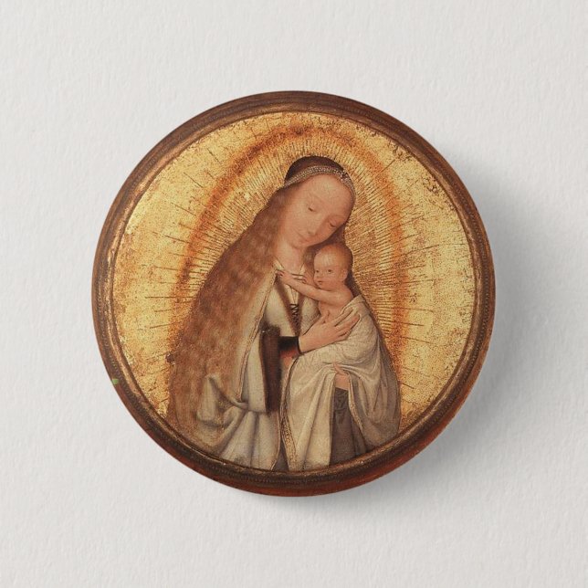 VIRGIN WITH CHILD 6 CM ROUND BADGE (Front)