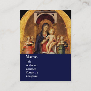 VIRGIN WITH CHILD AND ANGELS ,blue Business Card