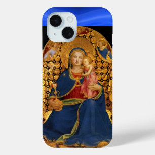 VIRGIN WITH CHILD AND ANGELS ,Blue Sapphire iPhone 15 Case