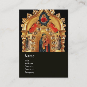 VIRGIN WITH CHILD AND ANGELS GOLD SACRED ART ICON BUSINESS CARD