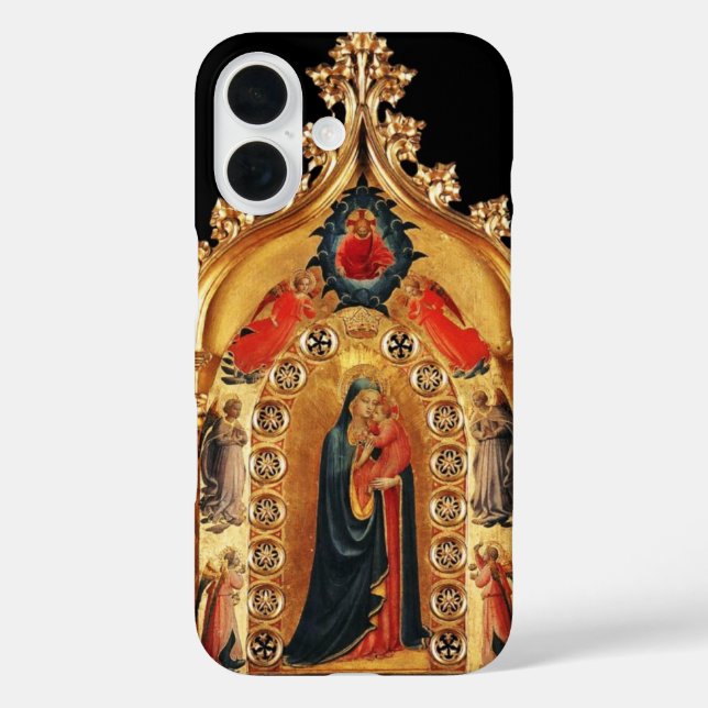 VIRGIN WITH CHILD AND ANGELS GOLD SACRED ART ICON Case-Mate iPhone CASE (Back)