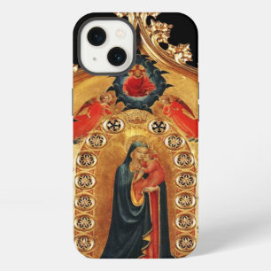VIRGIN WITH CHILD AND ANGELS GOLD SACRED ART ICON iPhone CASE