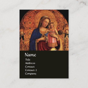 VIRGIN WITH CHILD AND SAINTS ,black Business Card