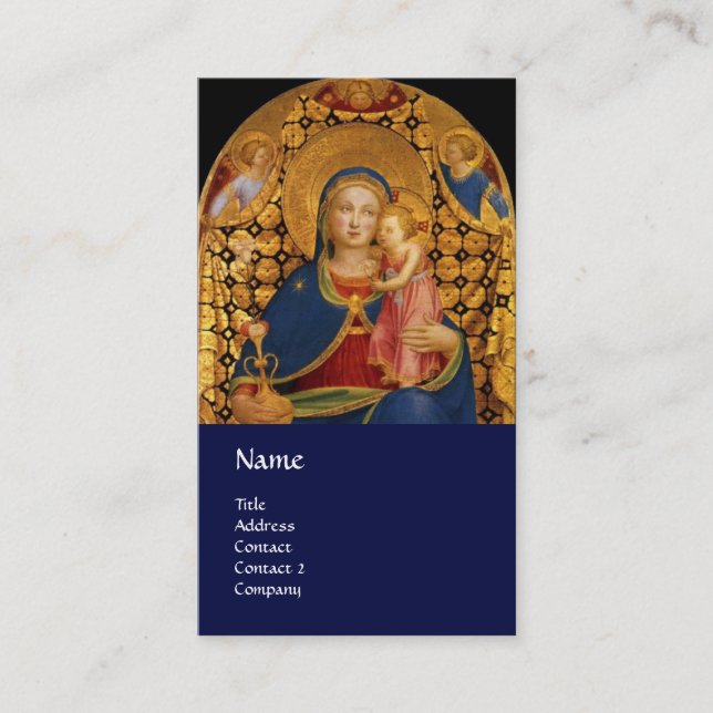 VIRGIN WITH CHILD AND SAINTS ,blue Business Card (Front)