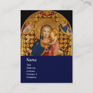VIRGIN WITH CHILD AND SAINTS Blue Gold Pearl Business Card