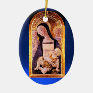 VIRGIN WITH CHILD AND SAINTS CERAMIC TREE DECORATION