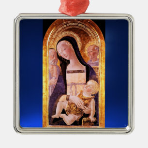VIRGIN WITH CHILD AND SAINTS METAL TREE DECORATION