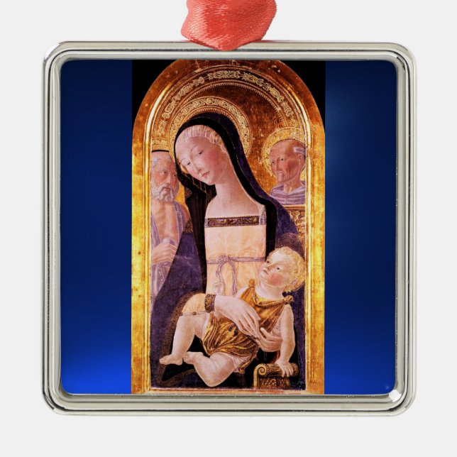 VIRGIN WITH CHILD AND SAINTS METAL TREE DECORATION (Front)