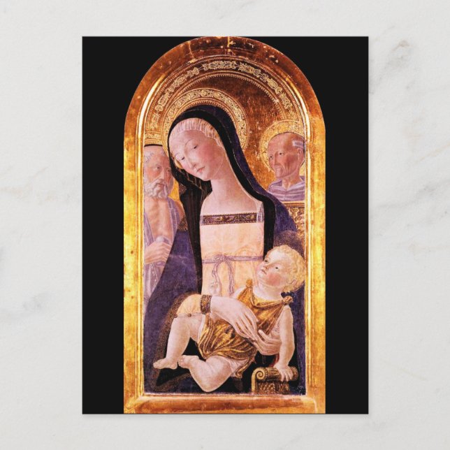 VIRGIN WITH CHILD AND SAINTS, parchment Postcard (Front)