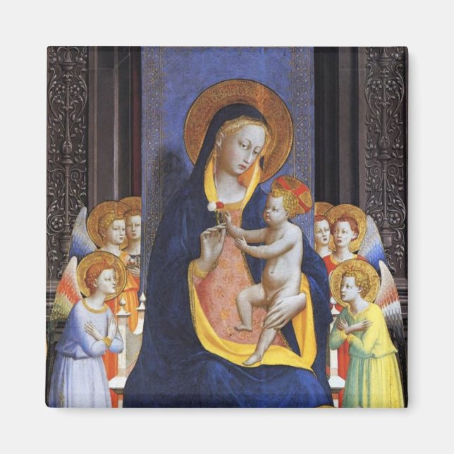 VIRGIN WITH CHILD,ANGELS AND SAINTS MAGNET (Front)