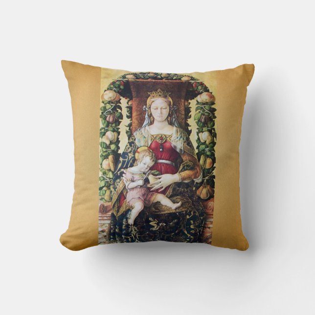 VIRGIN WITH CHILD by Carlo Crivelli Parchment Cushion (Front)