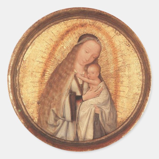 VIRGIN WITH CHILD CLASSIC ROUND STICKER (Front)