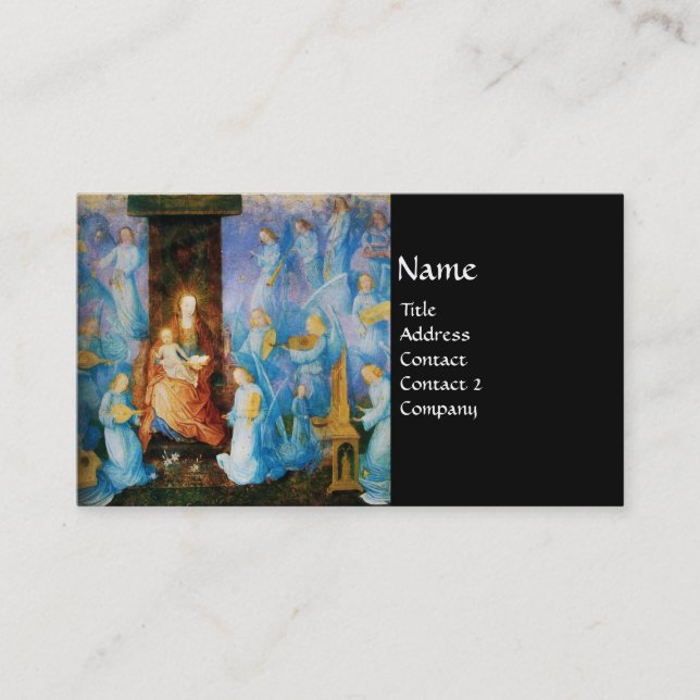 VIRGIN WITH CHILD - CONCERT OF BLUE ANGELS Black Business Card (Front)