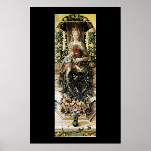 VIRGIN WITH CHILD  green  black Poster