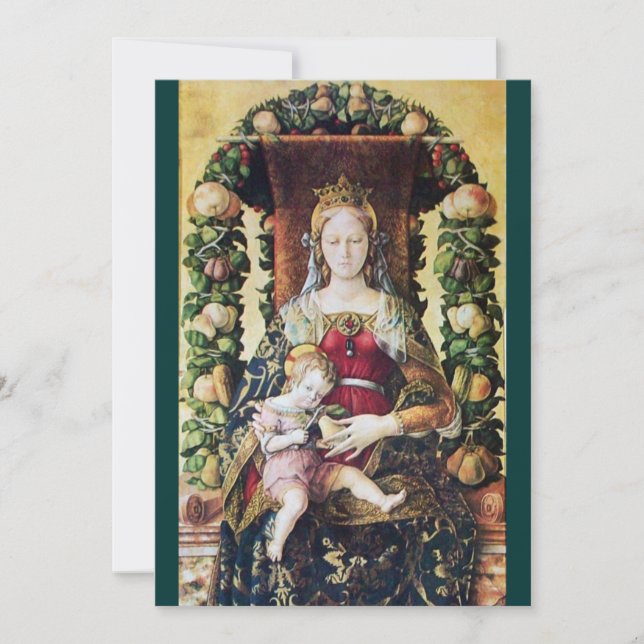VIRGIN WITH CHILD  Green Invitation (Front)