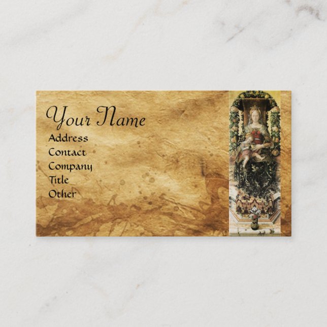 VIRGIN WITH CHILD Parchment Business Card (Front)