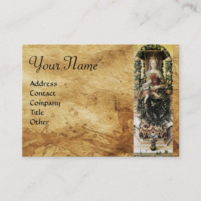 VIRGIN WITH CHILD Parchment Business Card (Front)
