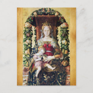 VIRGIN WITH CHILD , Parchment Postcard