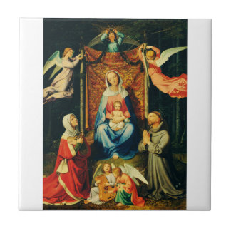 Virgin with Child, St. Adelheid and St. Francis Ceramic Tile