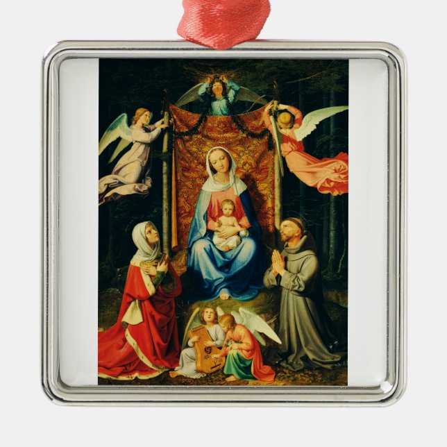 Virgin with Child, St. Adelheid and St. Francis Metal Ornament (Front)