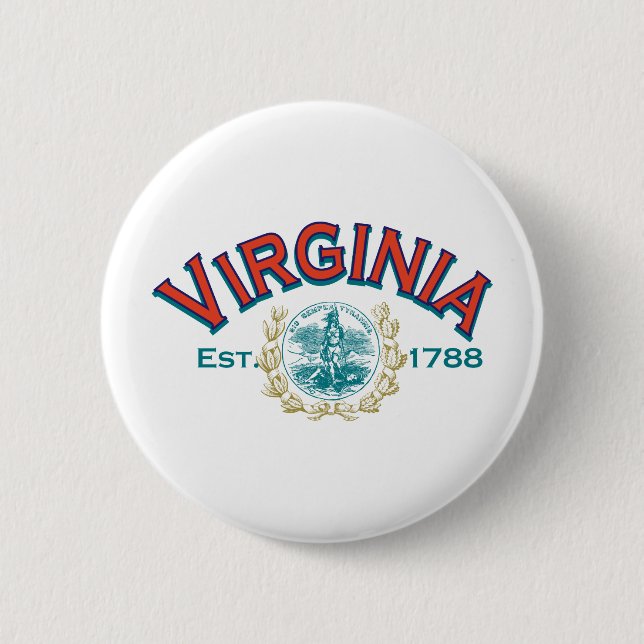 Virginia 6 Cm Round Badge (Front)