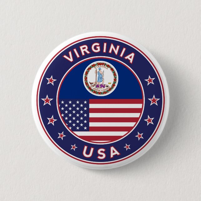 Virginia 6 Cm Round Badge (Front)