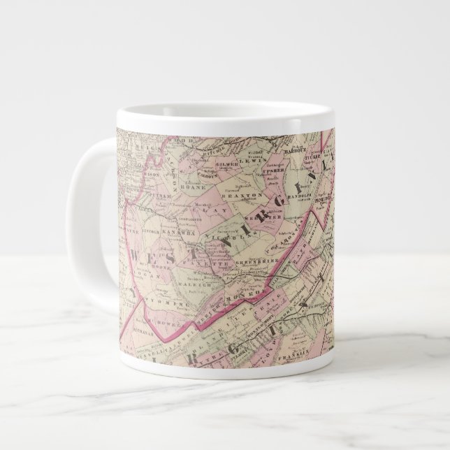Virginia and West Virginia Large Coffee Mug (Front Left)