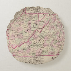 Virginia and West Virginia Round Cushion