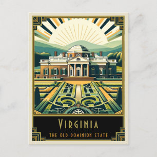 Virginia Art Deco Postcard