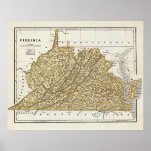 Virginia Atlas Map Poster