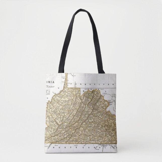 Virginia Atlas Map Tote Bag (Front)