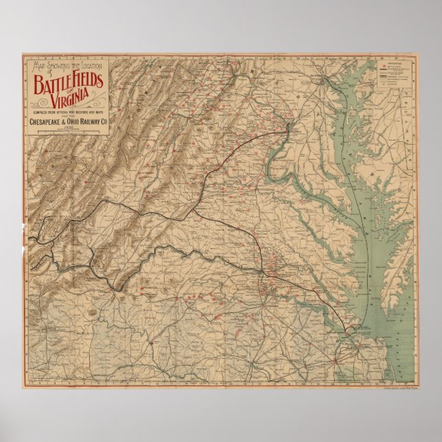Virginia Battlefields Poster (Front)