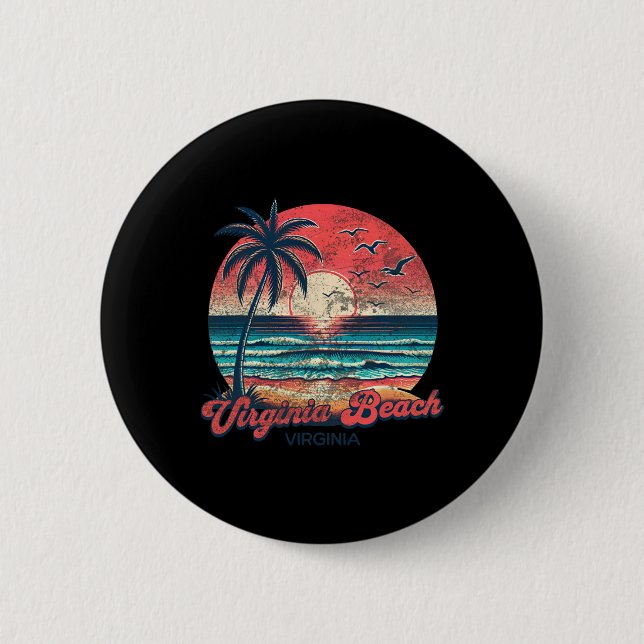 Virginia Beach  6 Cm Round Badge (Front)