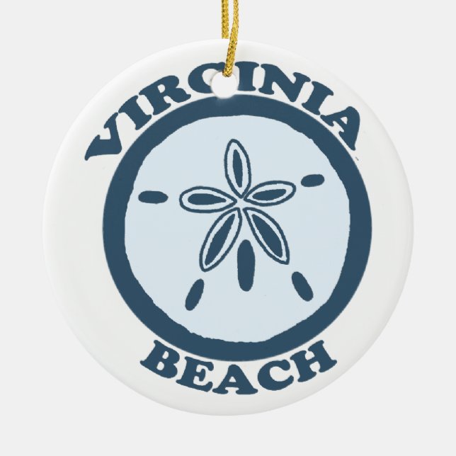 Virginia Beach. Ceramic Tree Decoration (Front)