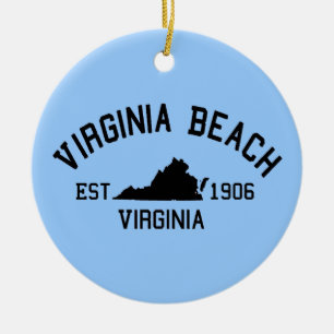 Virginia Beach. Ceramic Tree Decoration