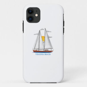 Virginia Beach Coastal Nautical Sailing Sailor iPhone 11 Case