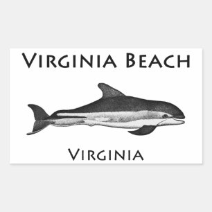 Virginia Beach (dolphin logo) Rectangular Sticker