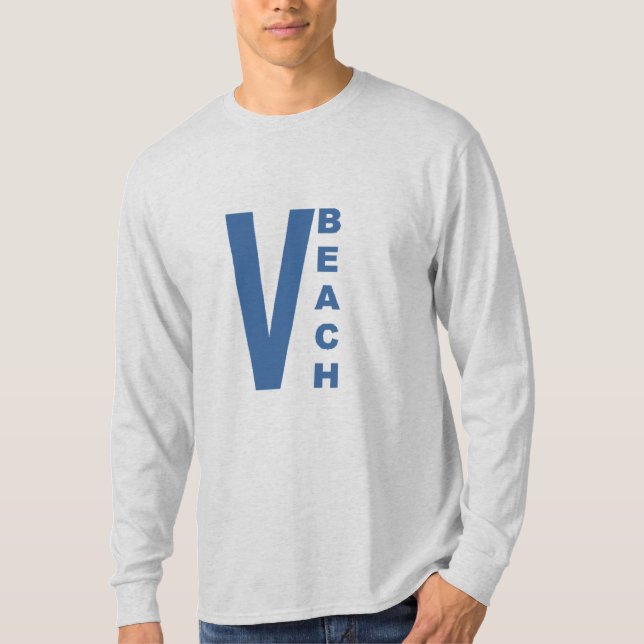 VIRGINIA BEACH long sleeve ash T-shirt (Front)