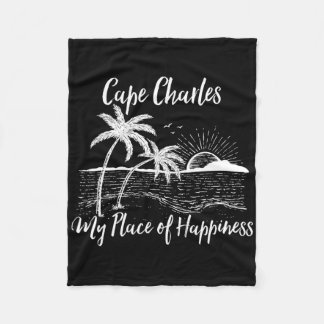 Virginia Beach My Place Of Happiness - Cape Charle Fleece Blanket