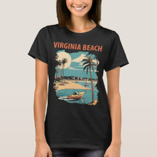 Virginia Beach Palms Coastal Travel T-Shirt